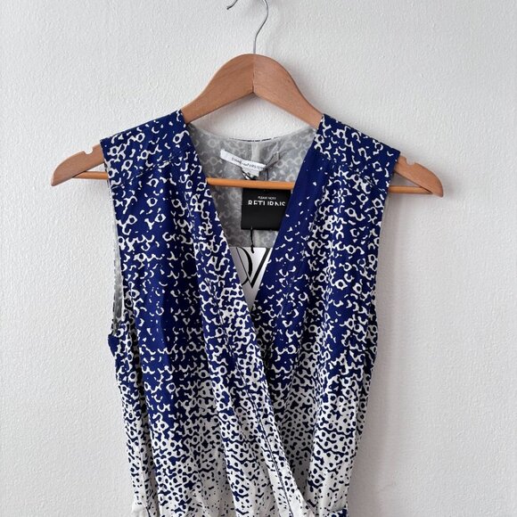 Diane Von Furstenberg Kawena Silk Jumpsuit in Shaded Curtain Navy - Picture 5 of 9